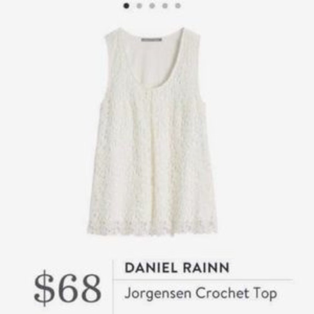 Daniel Rainn Off-White Jorgensen Floral Lace/Crochet Tank Top
